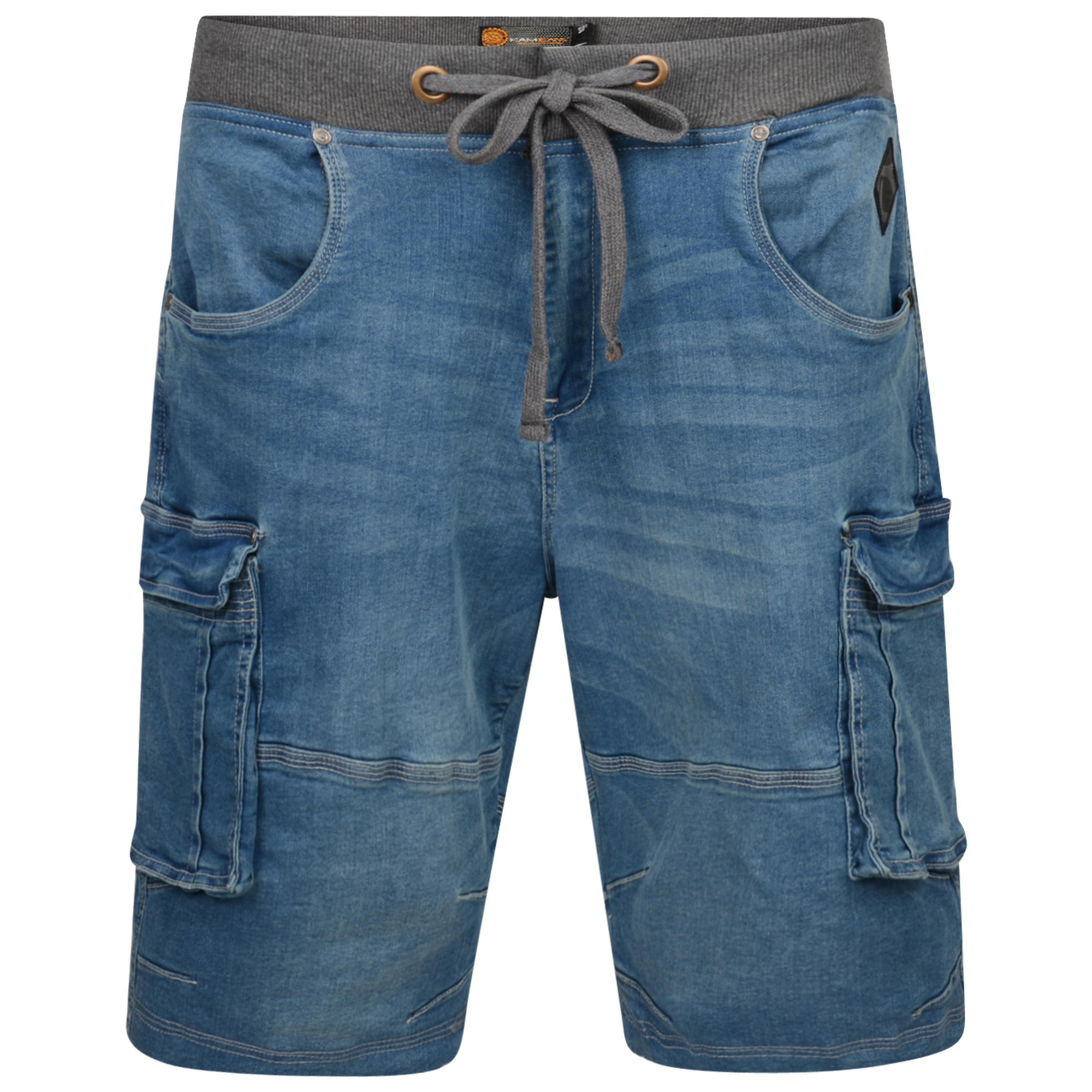 elastic denim shorts mens