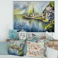 thumbnail image 2 of Designart 'The River In Austria Through Mountain Village' Nautical & Coastal Framed Canvas Wall Art Print, 2 of 5