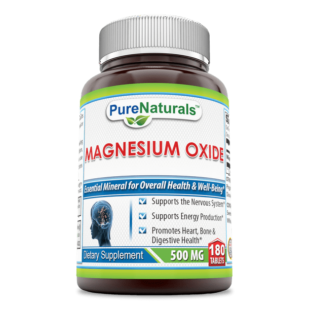 Pure Naturals Magnesium Oxide 500 Mg 180 Tablets
