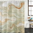 thumbnail image 3 of Sage Green Marble Waterproof Fabric Shower Curtain,Contemporary Abstract Fluid Art Waterproof Fabric Shower Curtain for Bathroom Curtains Bathtubs Hotel Shower Curtains with 12 Hooks Long 72x78in, 3 of 8