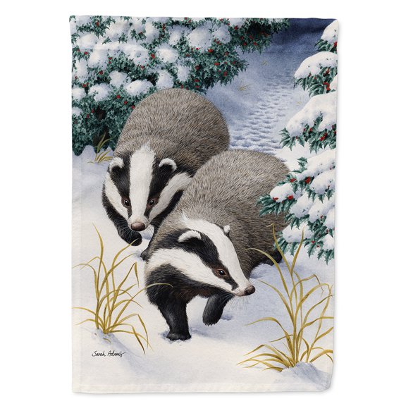 Carolines Treasures ASA2038CHF Badgers on the Move Flag Canvas House Size  Large multicolor