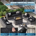 thumbnail image 6 of Sunmthink 11-Piece Outdoor Patio Furniture, Patio Furniture Sets with Fire Pit, Wicker Outdoor Conversation Set and Waterproof Cover, 6 of 9