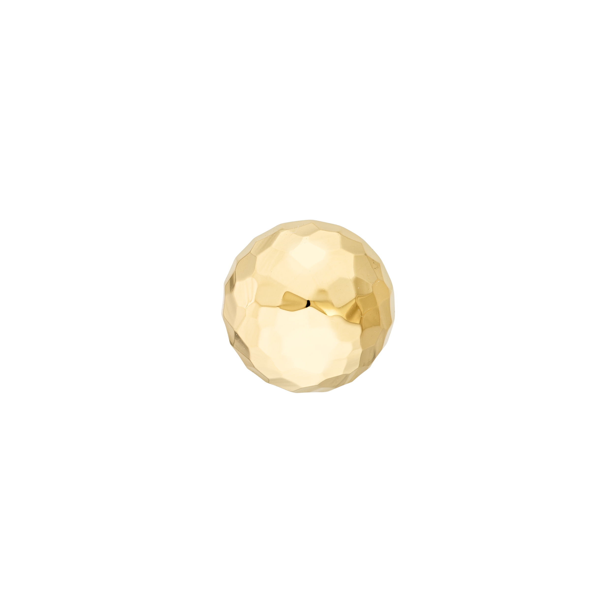 14K Yellow Gold Ball Screw Back D/C Half Ball Stud Earrings
