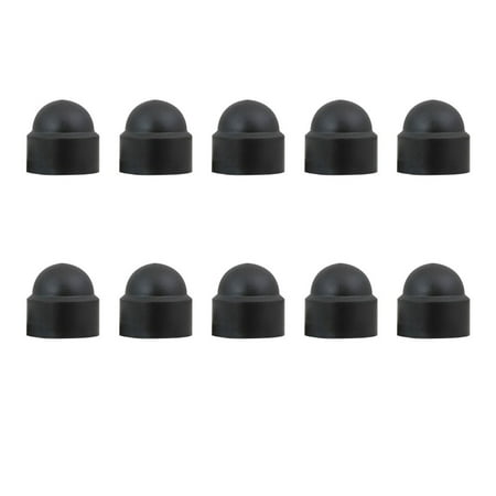 100-Piece Nut Cover Cap Kit – Hexagon Flat Top Bolt Protective Caps, Sizes M5-M16, Black, For Furniture Screws & Bolts