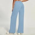 thumbnail image 4 of ClodeEU Women's Elastic Waist Wide Leg Jean Pant With Pockets,Casual Stretch Denim Pant Light Blue,Womens Plus S, 4 of 5
