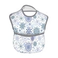 thumbnail image 2 of Zufioo Retro ice blue snowflakes Print Toddler Adjustable Waterproof Bib, 11.6x15 Inch Feeding Bib Suitable for 6-24 Month Babies, 2 of 8
