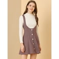 thumbnail image 2 of INSPIRE CHIC Falda de tweed tejida en general con botones y botones en la parte delantera de cuadros para mujer Negro rojo S, 2 of 6