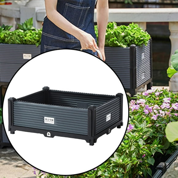 DYNWAVECA Elevated Planter Box Large Planter with Drainage Hole Easy Assembly Flower Box Raised Garden Bed for Deck Patio Planting Farm