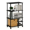 thumbnail image 4 of Furinno Turn-N-Tube 4-Tier Toolless Multipurpose Printer Stand Display Storage Shelf with Wheels, Americano/Black, 4 of 6
