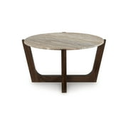 Signature Design by Ashley Tanidore Coffee Table with Natural Marble Top, Warm Brown