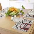 thumbnail image 4 of Ambesonne Party Place Mats Set of 4, Antique Red Old Music Box, Standard Size, Red Black Grey, 4 of 6