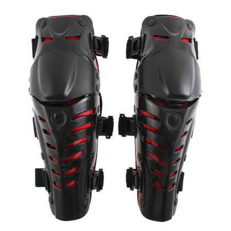 Pair Black Red Motorcycle Racing Motocross Knee Shin Armor Pads Protector