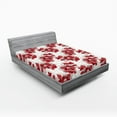 thumbnail image 2 of Ambesonne Hibiscus Fitted Sheet, Tropical Jungle Flower Art, Full Size, Dark Pink Pale Pink, 2 of 5