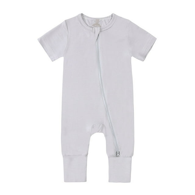 EDFBUYKRS Baby Rompers Footless Pajamas Zipper Short Sleeve Sleeper Jumpsuit