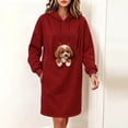 thumbnail image 6 of LWFFDAW Long Pet Pouch Hoodie Dress for Women with Dog Carrier Pockets Oversized Hoodie Fall Winter Loose Casual Hooded Sweatshirt Dress, 6 of 10
