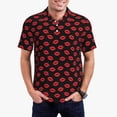 thumbnail image 2 of Balery Sexy Red Lips Kiss Printed Men’s Short Sleeve Polo Shirt, Midweight Men's Shirt,Golf Polo shirts -3X-Large, 2 of 8