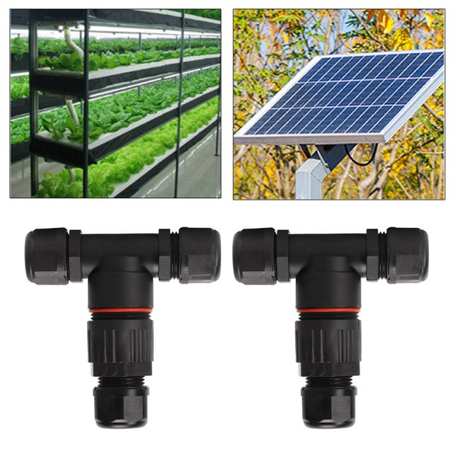 Conector de ImpermeaBilidad de Tipo T, Protección de la Corrosión del Cable de Forma T de 5 Pines Retardante de Llama para iluminación al aire libre para equipos industriales