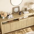 thumbnail image 6 of Fluted Storage Cabinet with Open Shelf,65" Morden Buffet Sideboard Coffee Bar Cabinet with Adjustable Shelves 4 Doors Coffee Bar Cabinet for Dining Room,Living Room,Hallway, 6 of 8