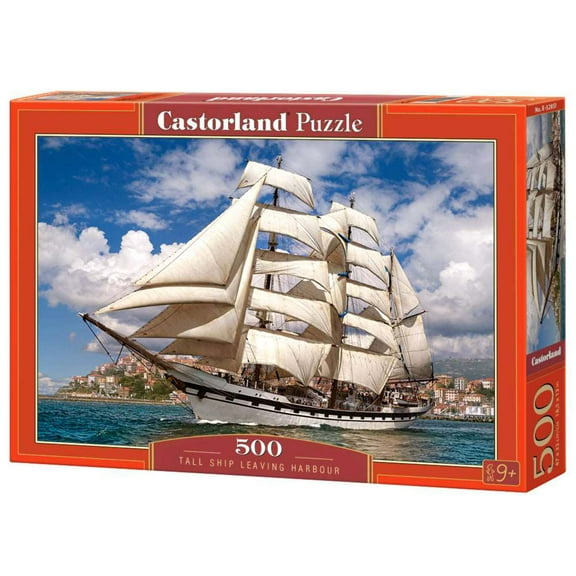 Bridge Toys - Castorland, 500 Piece Jigsaw Puzzle, Tall Ship Leaving Harbor