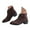 Brown, variant on Cowgirl Ankle Boots for Women Fashion Casual Suede Pointed Toe Low Heel Zipper Short Booties