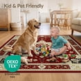 thumbnail image 4 of ODIKA 5'x7' Ultra-Soft Area Rug, Vintage Maroon Traditional Spandrels Carpect Deepburgundy Orientalischer None Washable, Bare feet friendly, Silk-Touch for Bedroom Home office, 4 of 7