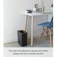 thumbnail image 3 of Yamazaki Home Trash Can - Two Styles, Walnut, Steel + Wood, Rectangle, 2.5 gallons, 10 liters, Conceals Trash Liners, Lid, No Assembly, 3 of 5