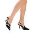 thumbnail image 6 of Dream Pairs Women’s Pointed Toe Slingback Kitten Heel Pumps With Stylish Buckle Straps, 6 of 7