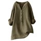 thumbnail image 1 of Gibobby Blusa Casual Para Mujer Blusa holgada con botones, Tops, cuello de manga sólida, camisa informal larga para mujer, blusa para mujer（Marrón， XXXXL), 1 of 5