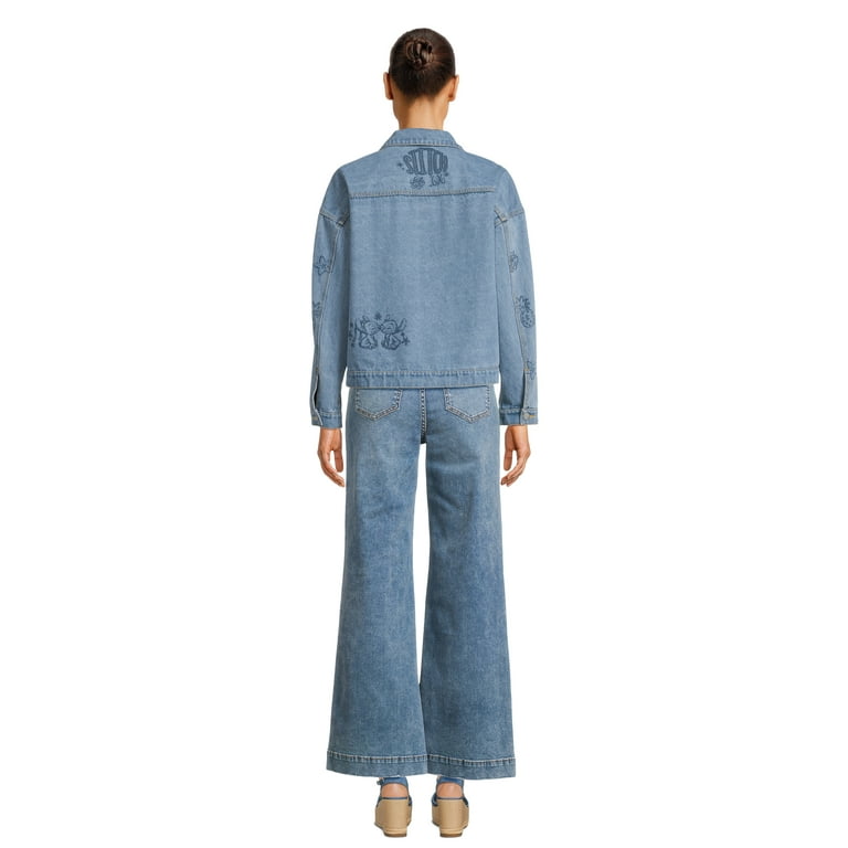 JEEP★LADY'S_Stitch Denim Jacket Disney Stitch Women's Denim Jacket - Walmart.com
