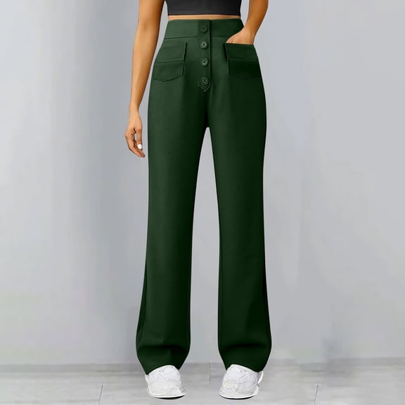 High Waist Stretch Cargo Pants Women Baggy Multiple Pockets Relaxed Fit Straight Leg Pants