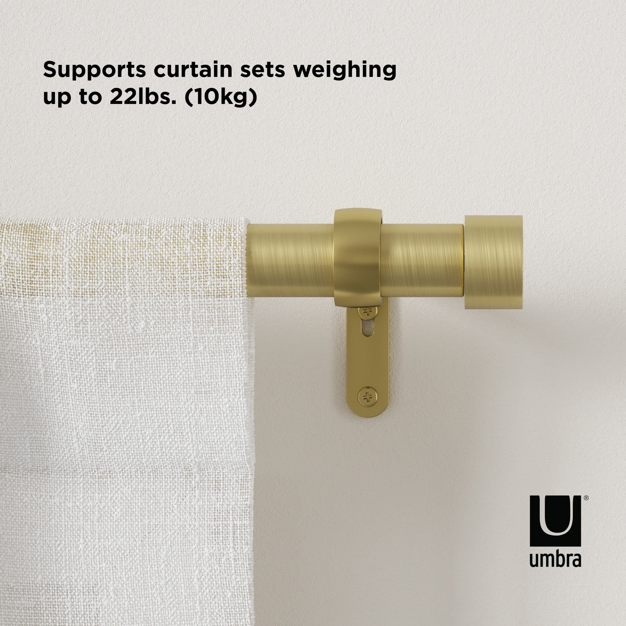 Umbra Cappa Expandable Single Curtain Rod 36-66"