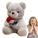 thumbnail image 5 of Oso de peluche con rosa de 9,8 pulgadas, muñeco de oso de peluche suave, juguetes de peluche, decoración del día de San Valentín, regalos para ella/novia (gris), 5 of 5