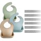 thumbnail image 5 of Set Of 3 Cute Silicone Baby Bibs For Babies & Toddlers (10-72 Months) Waterproof, Soft, Unisex, Non Messy (brown/blue/green), 5 of 5