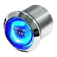 thumbnail image 1 of Universal for Car Engine Start Push Button Switch Ignition Starter Kit Blue LED Car Check Eengine Light,1 x switch 1 x harness with accessories,Black & Silver, 1 of 5