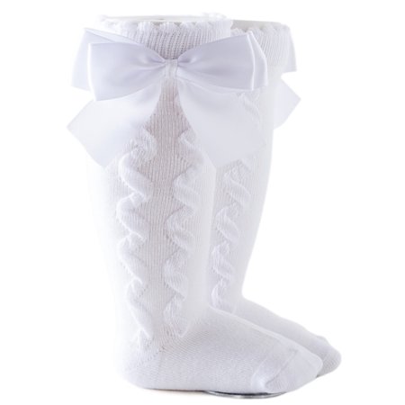 

FOCUSNORM Baby Girl Satin Bow Princess Leg Warmers Cotton Over the Knee High Socks