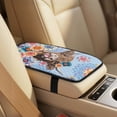 thumbnail image 3 of Xoenoiee Blue Boho Mandala Highland Cattle Print Car Seat Covers Set Waterproof Leather Front Seat Covers with Safety Shoulder Pad and Armrest Cover, Non-Slip 5 Pack Automotive Interior Accessories, 3 of 7