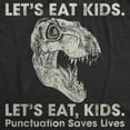thumbnail image 2 of Youth Lets Eat Kids Punctuation Saves Lives T Shirt Funny Dinosaur Grammar Police Graphic Tee, 2 of 8