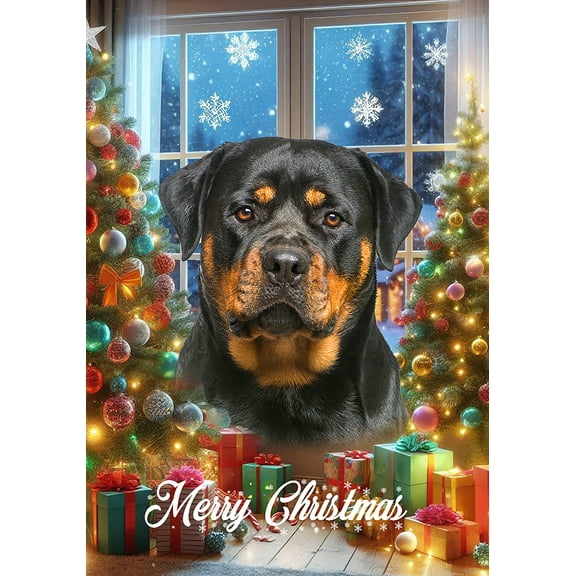 Rottweiler - Best of Breed  Christmas Garden Flag 12" x 17"