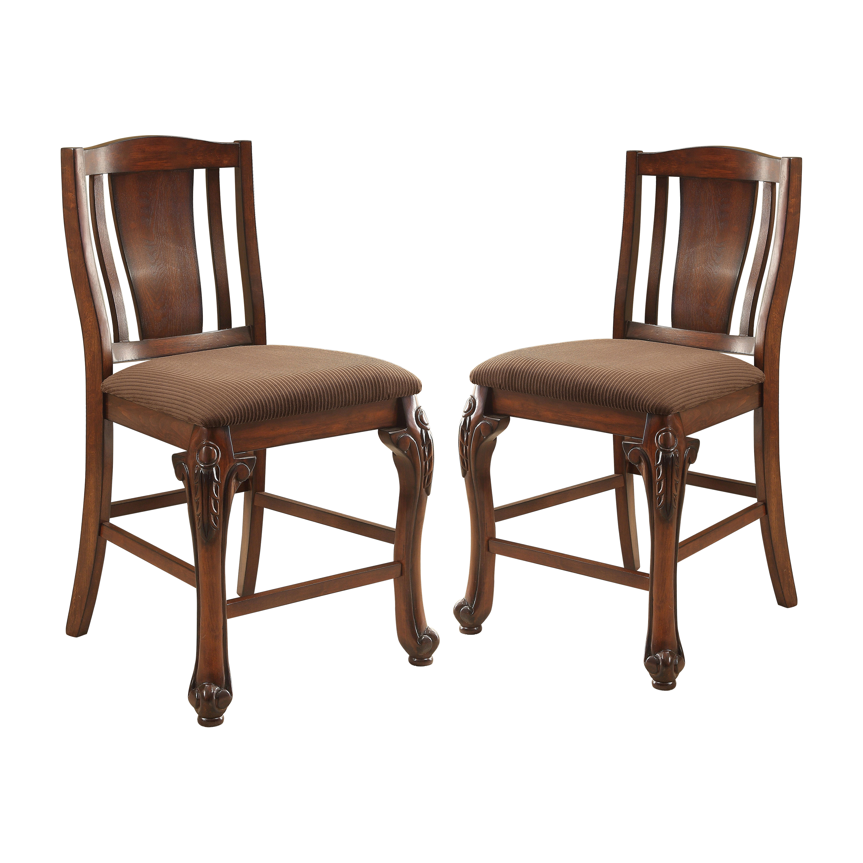 Furniture of America Norbert Traditional Counter Dining Chairs, Set of