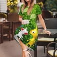 thumbnail image 2 of Lsque Pikmin Print Women's Casual Dress T-Shirt Summer Short Sleeve Scoop Neck Swing Dresses, 2 of 7