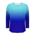 thumbnail image 5 of Delliss Womens' Gradient Fashion Tees Casual Crew Neck Long Sleeve T-Shirt Top S-2XL, 5 of 5