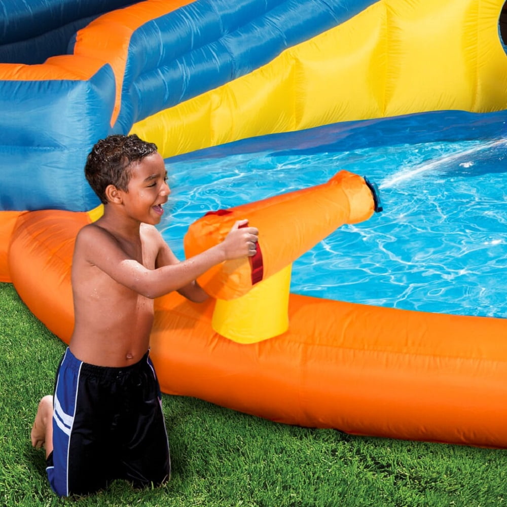 banzai pipeline twist kids inflatable outdoor water pool aqua park and slides