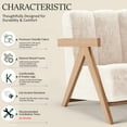 thumbnail image 5 of Modern Accent Chair for Living Room Bedroom,Comfy Chenille Reading Chair with Wood Frame,Upholstered Lounge Armchair with Thick High-Elastic Sponge for Apartment & Waiting Room,White, 5 of 10