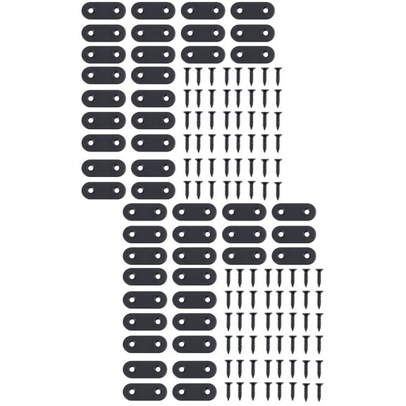 MLINS 144 Pcs  Flat Straight Brace Bracket Mending Plates Furniture Corner Brace Parts