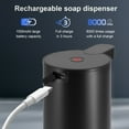 thumbnail image 5 of Automatic Foaming Soap Dispenser: Rechargeable Touchless Soap Dispenser Stainless Steel Foam Soap Dispenser for Bathroom Hand Soap Pump for Kitchen Xmas Gift, 9oz, Black, 5 of 7