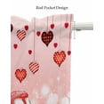 thumbnail image 5 of Valentine's Red Truck Linen Curtain Valance for Bedroom/Bathroom/Kitchen/Office/Living/Dining Room Windows,Romantic Gnomes Love Rose Rod Pocket Topper Drapes Decorative Cafe Drapery Panel 42x18, 5 of 6