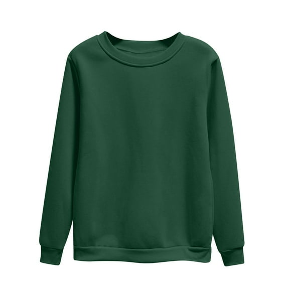 MIUOWANP Womens Sweatshirt Tops Women's Oversized Round Neck Sweatshirts Long Sleeve Turtleneck Velvet Sweatshirt Green L