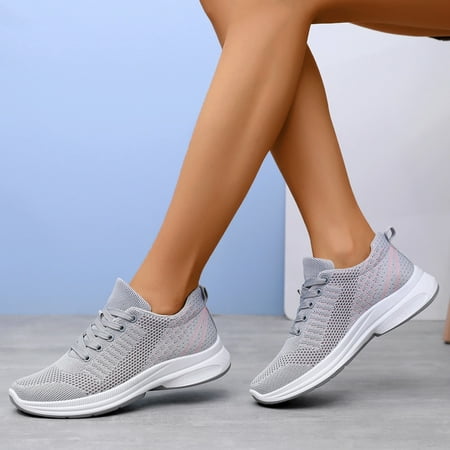 

HIBRO Women Thick Sole Sneakers Wedge Heel Breathable Casual Shoes Fashion Soft Sole Casual Shoes Soft Sole Breathable Casual Shoes