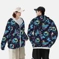 thumbnail image 3 of KLL Blue Butterfly Print Men's Women’s UPF 50+ Sun Protection Outdoor Hoodie Jacket Long Sleeve Fishing Hiking Performance Shirt-Medium, 3 of 6