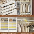thumbnail image 4 of Homieasy Adjustable Closet Organizer System with 8 Wooden Drawers & 4 Hanging Rods & Adjustable Shelves, Heavy-Duty Wardrobe Tower sets for Bedroom/Laundry/Entryway White, 4 of 7
